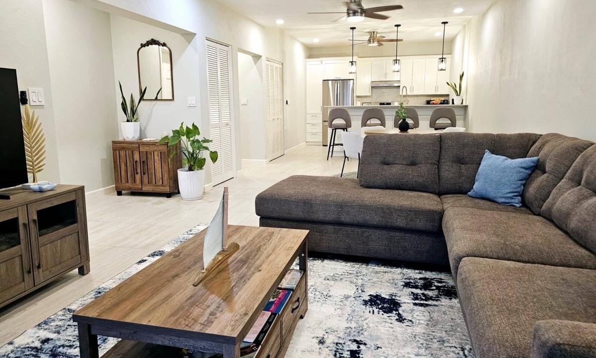 Dickenson Bay Apartment | Enjoy a stylish experience at this centrally-located place.