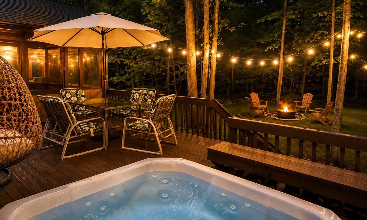 Gouldsboro House | Family-Friendly Cozy Cabin Hot Tub, Fire Pit, Outdoor Pool & Ping Pong table