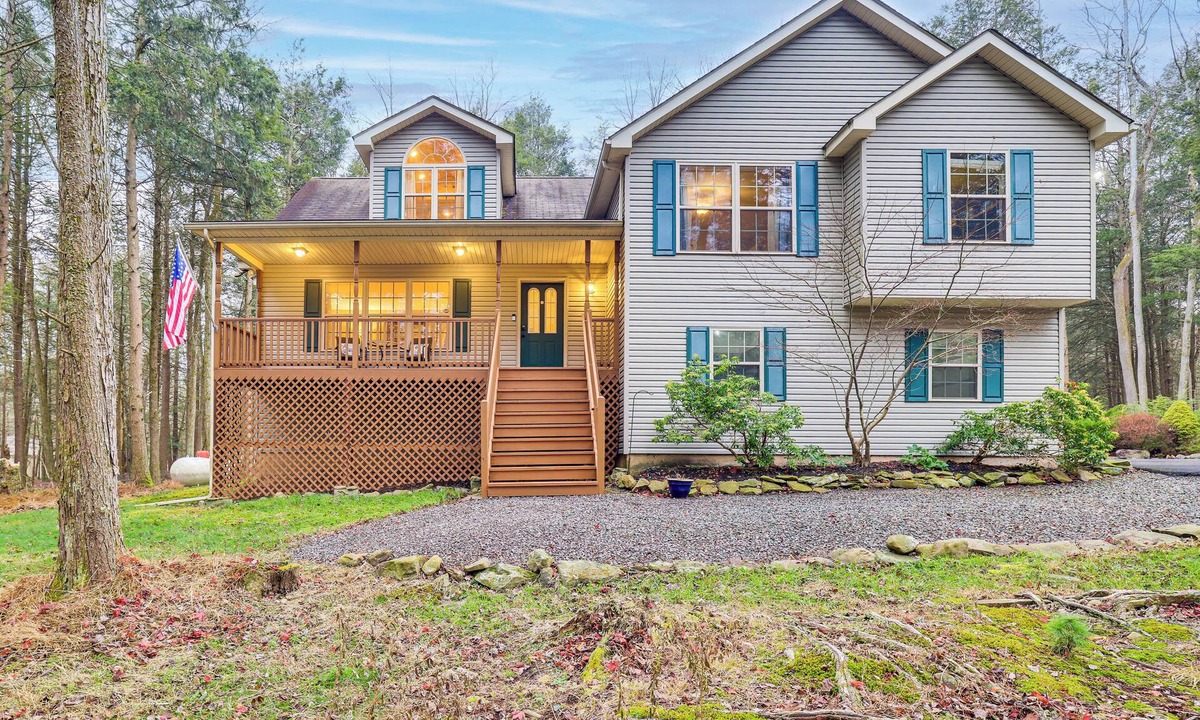 Blakeslee House | Fire Pit, Game Room, Lake, On-Site Stream Poconos!