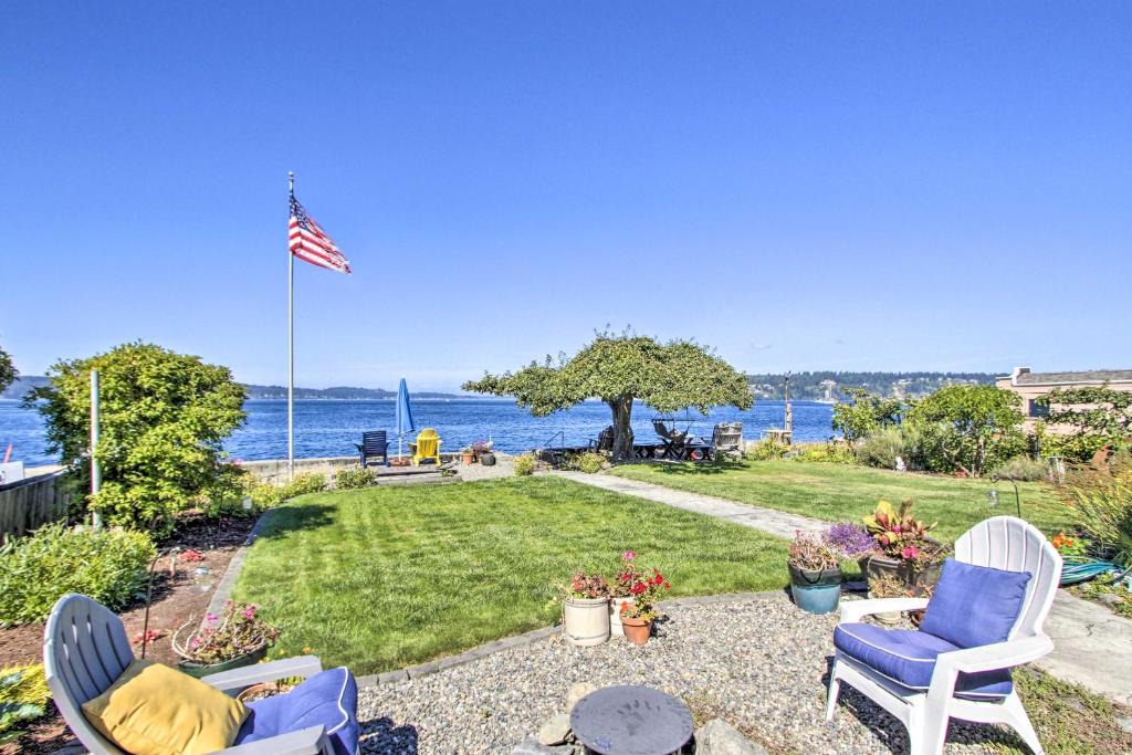 University Place House | Fire Pit, Views & Beach Access: Waterfront Escape!