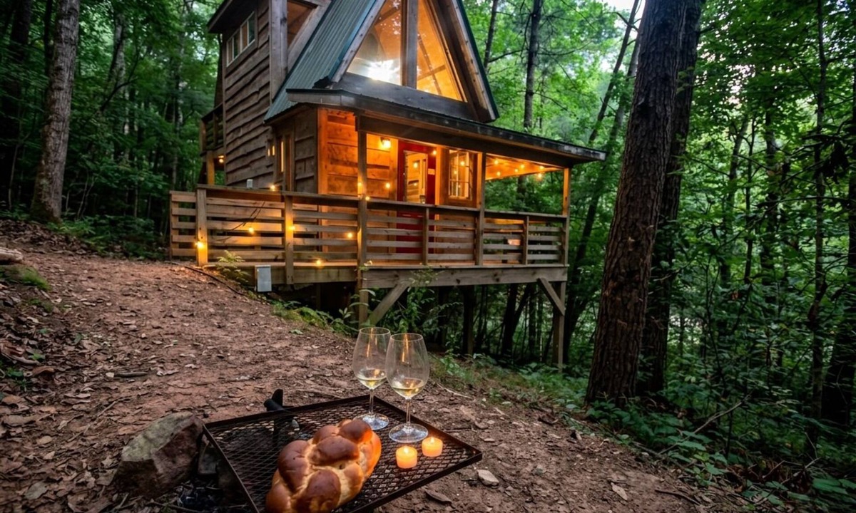 Suches Cabin | Firefly Bend Treehouse - View of the National Forest from Your Bed