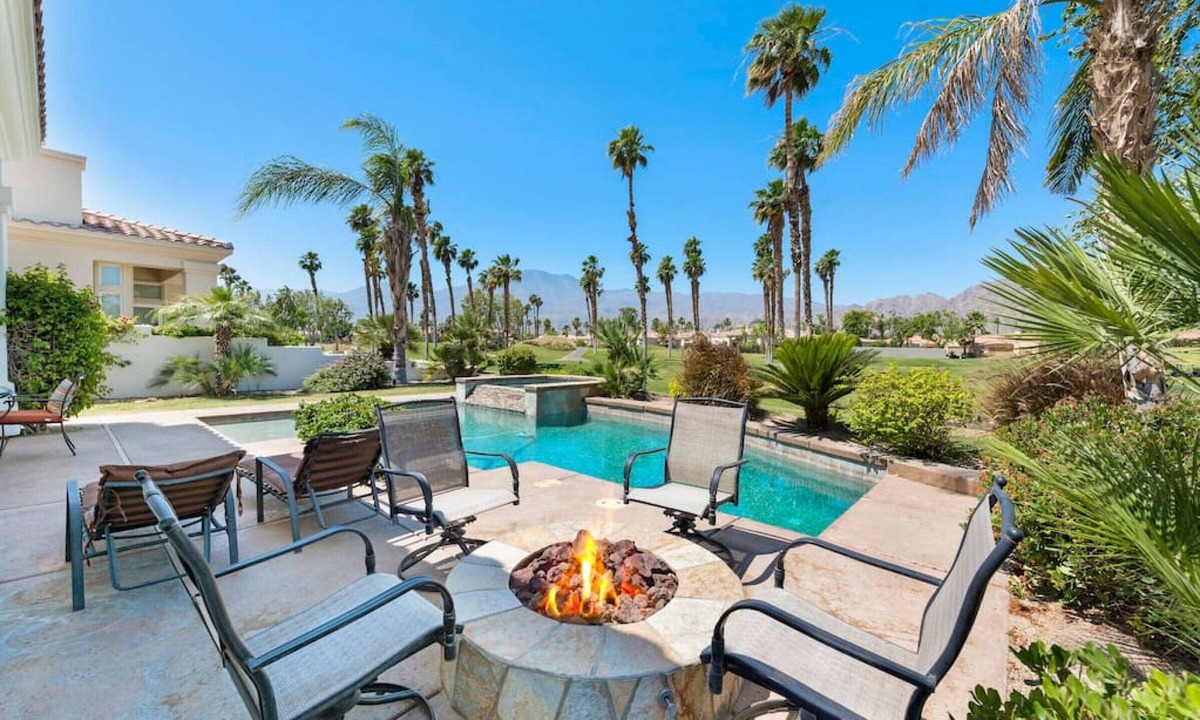 La Quinta Villa | Firepit, West Facing Golf Course Heated Pool Home!