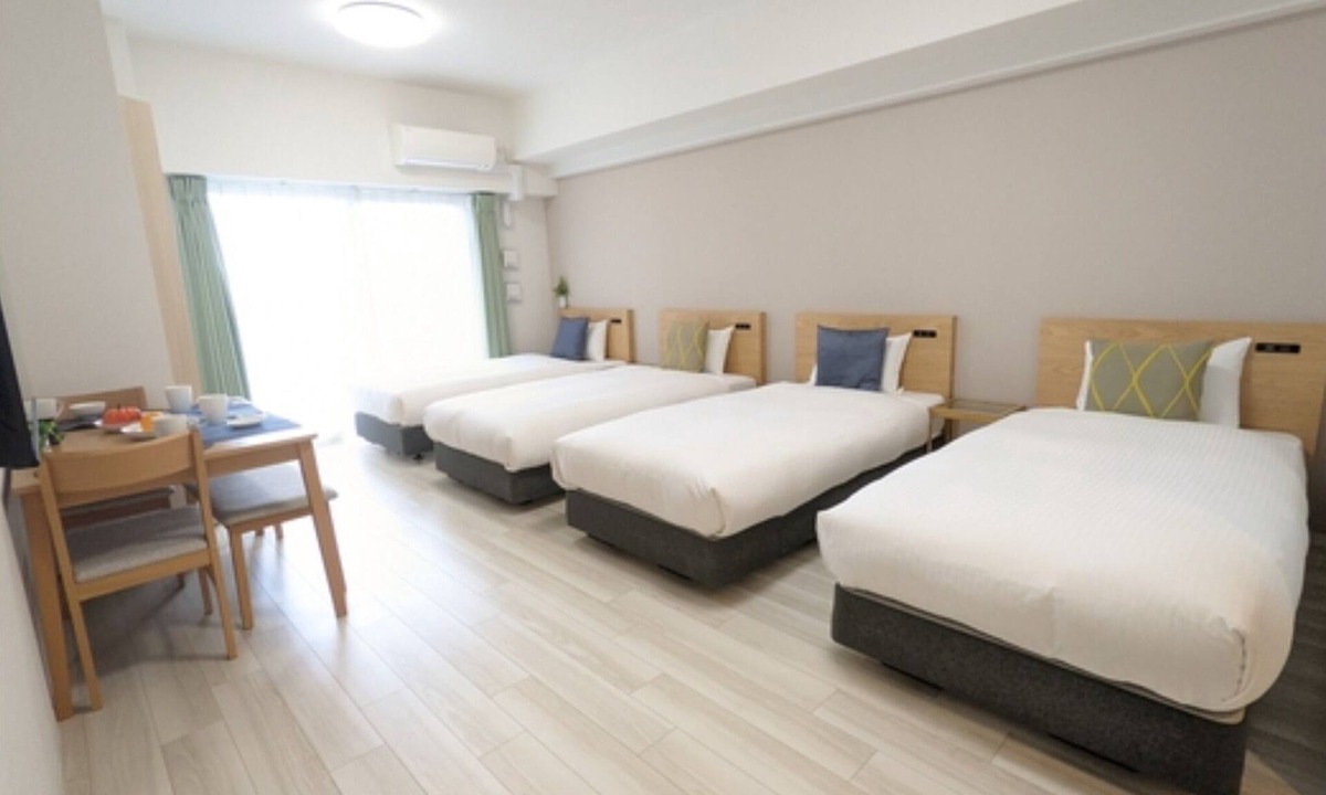 Naniwa Hotel | Fourth room 4 single beds Standard plan Namba/Osaka Ōsaka