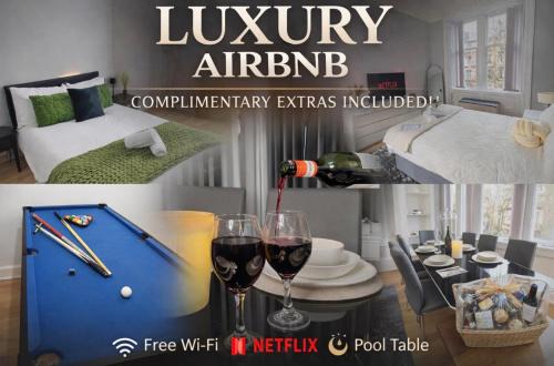 Kelvinbridge Apartment | FREE Pool Table Cinema Room TableTennis AirHockey Glasgow City