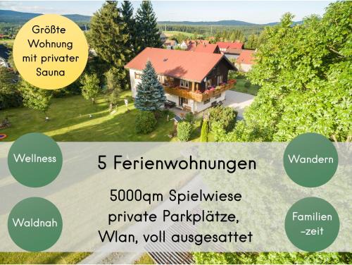 Fischlohe Apartment | Gästehaus Philipp im Herzen des Fichtelgebirges - 5 Ferienwohnungen, großes Grundstück, Wald und Wiese, Wohnung mit privater Sauna, kostenfreie Parkplätze, WLAN