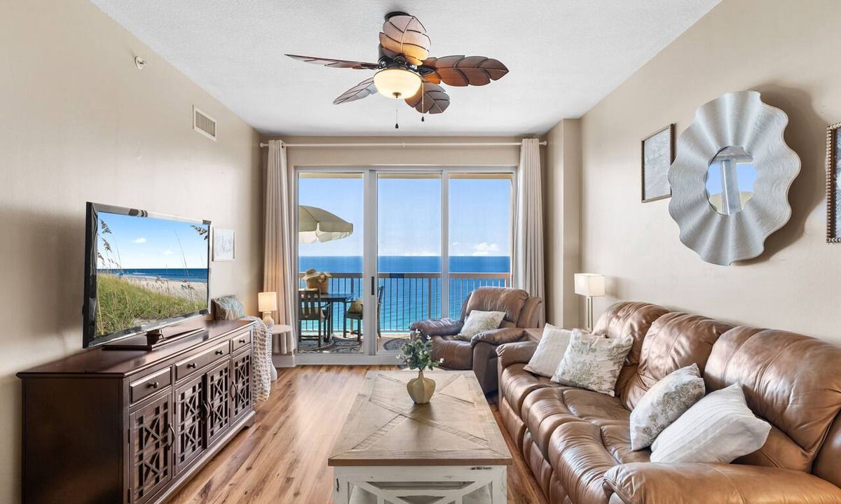 Panama City Beach Condo | Gulf front! Beautifully decorated w/amazing views from the living room and master bedroom! Bch srvc included!