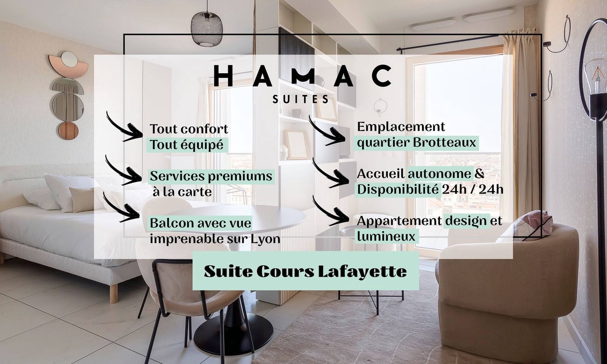 Jules Ferry - Recamier Apartment | Hamac Suites - Lafayette Part Dieu nice view- 2p