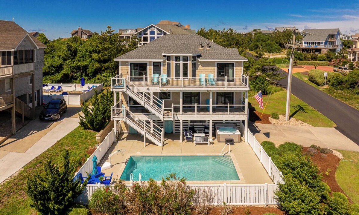 Carolina Dunes House | Here & Now - Beautifully Remodeled 5 BR Semi-Oceanfront Home w/Pool