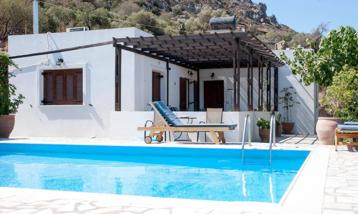Lassithi Prefecture House | Hide away villa with pool and amazing views across Bay of Mirabelle and walking access to Tavernas