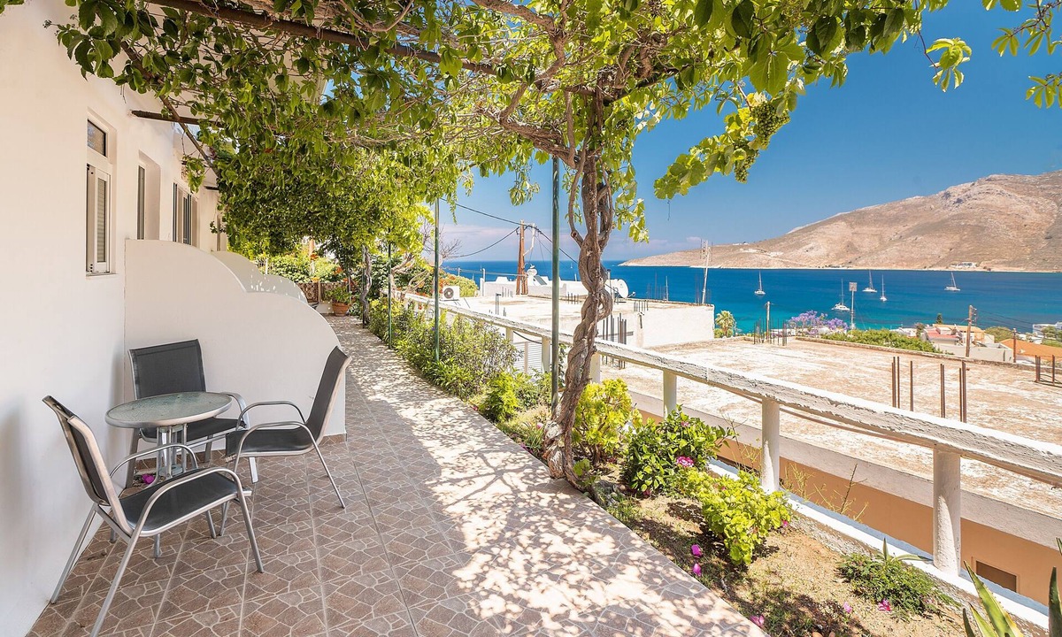 Livadia House | Holiday Home 'Panorama Tilos Apt A' with Sea View, Wi-Fi and Air Conditioning