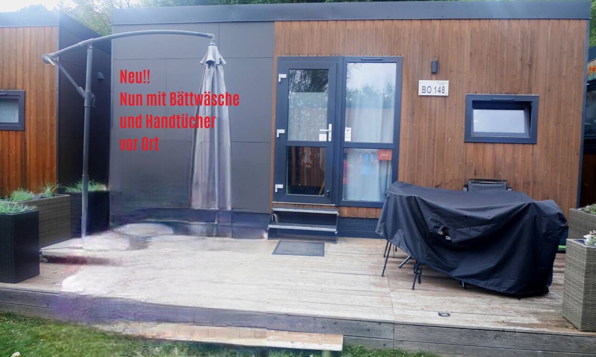 Wemding House | Holiday Home "Tiny House Lohse" with Private Terrace, Now with Bed Linen and Towels