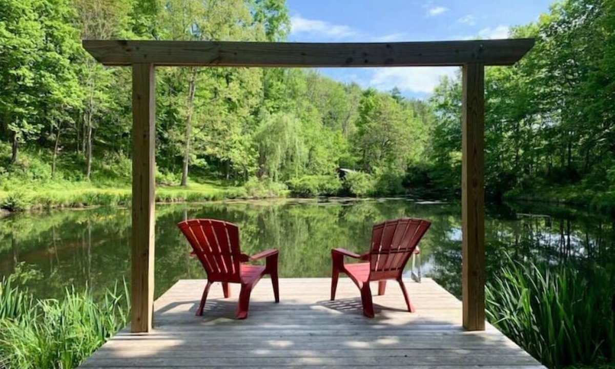 Clinton Corners House | Hudson Valley stunning lake side modern barn in an Enchanted Forest