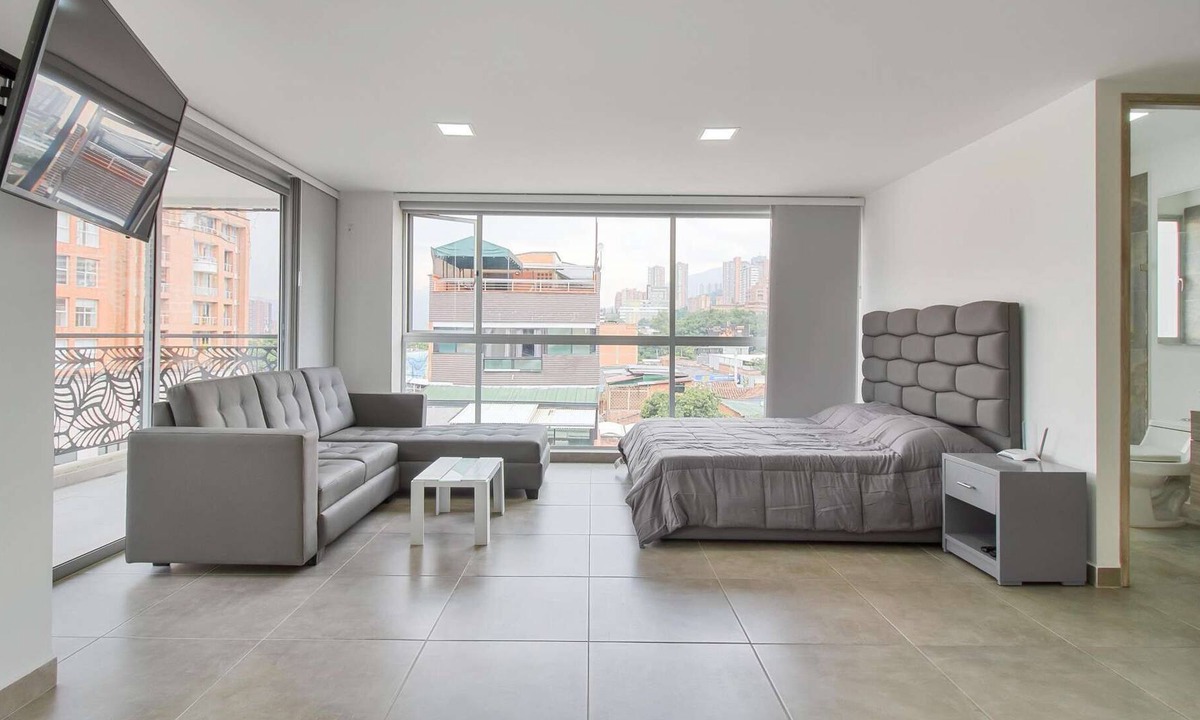 Medellin Apartment | Huge Studio with Terrace on the 4th Floor with city view