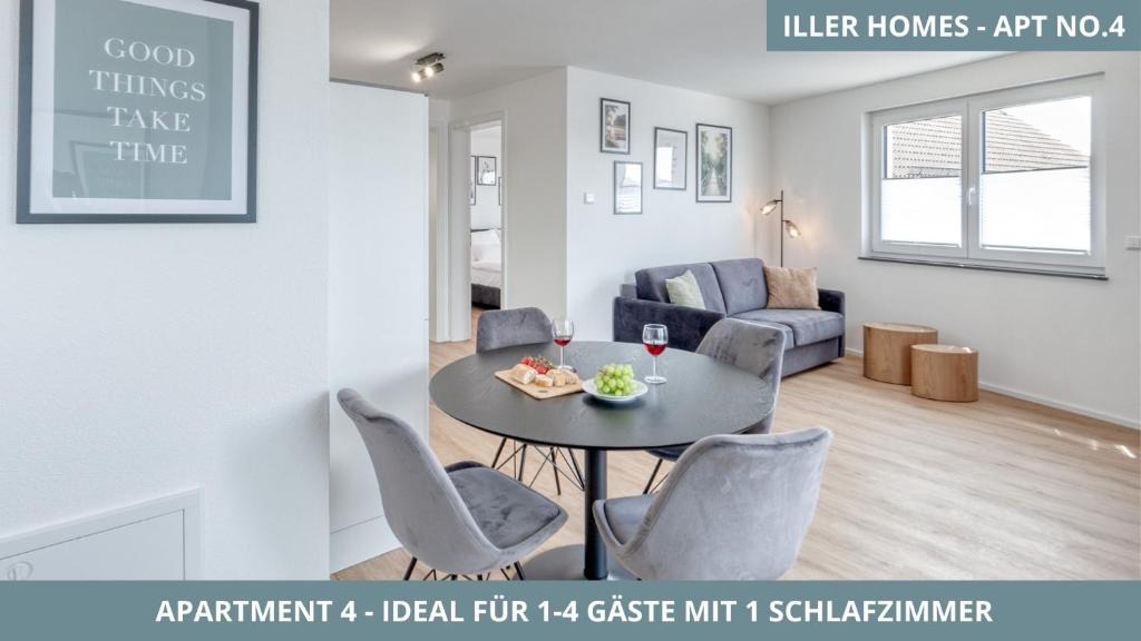Voehringen Apartment | Iller Homes - 5 x Moderne Fewos je 1bis2 oder 1bis4 Pers mit Küche u Balkon - Parkplätze vorhanden