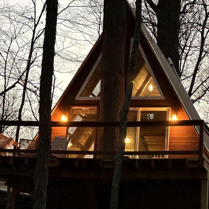 Hopewell House | Incredible A-Frame Tree House Overlooking the Raystown Branch Juniata River and Surrounded by Trees for a Peaceful Getaway in Hopewell, Pennsylvania