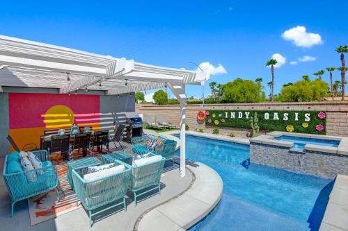Indio House | IndyOasis: pool*spa*games*BBQ*4BR2BA. Wlk2Festivls