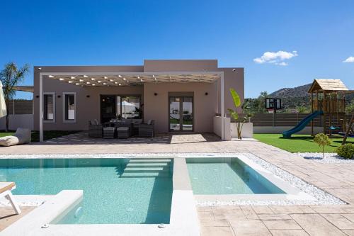 Perama Villa | Koin Villa Sunrise, with Heated Pool & Whirlpool