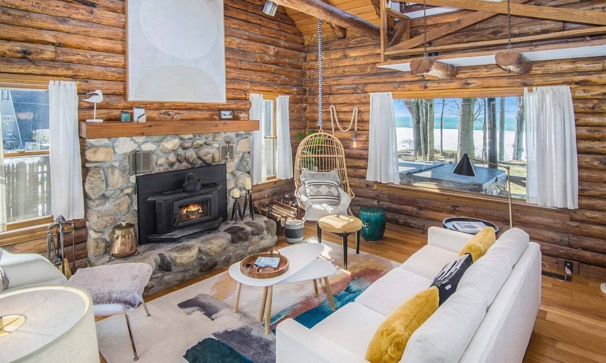 Glenn House | Lagom Sunset Retreat: Hot Tub, Lake Michigan Beach, Home Theater, Sunset Views