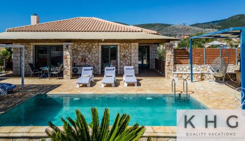 Karavados Villa | Leo's Red stone & White stone made villas, 2 villas with private pool in Karavados village