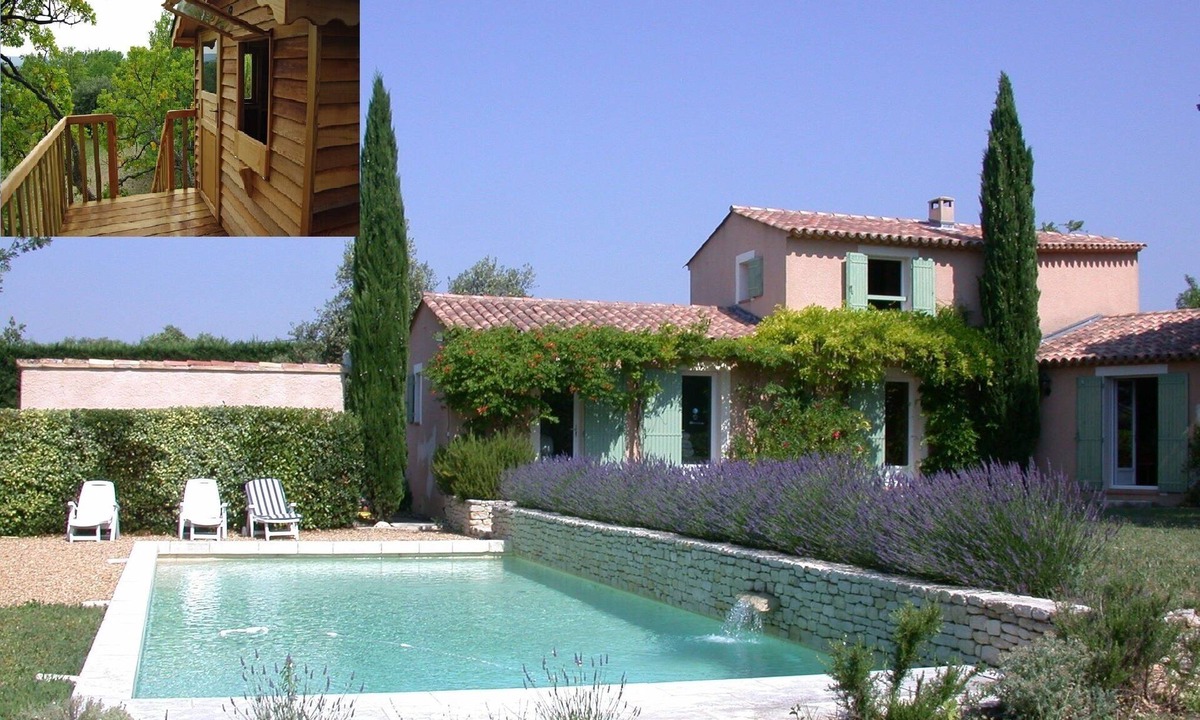 Croagnes Villa | Luberon villa 10 pers. 2 in CABANE PERCHEE in an oak- HEATED swimming pool