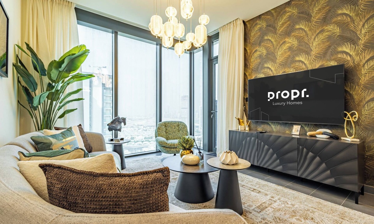 Nad Al Sheba Apartment | Luxe 2BR + Office | Burj Views | Crest Sobha