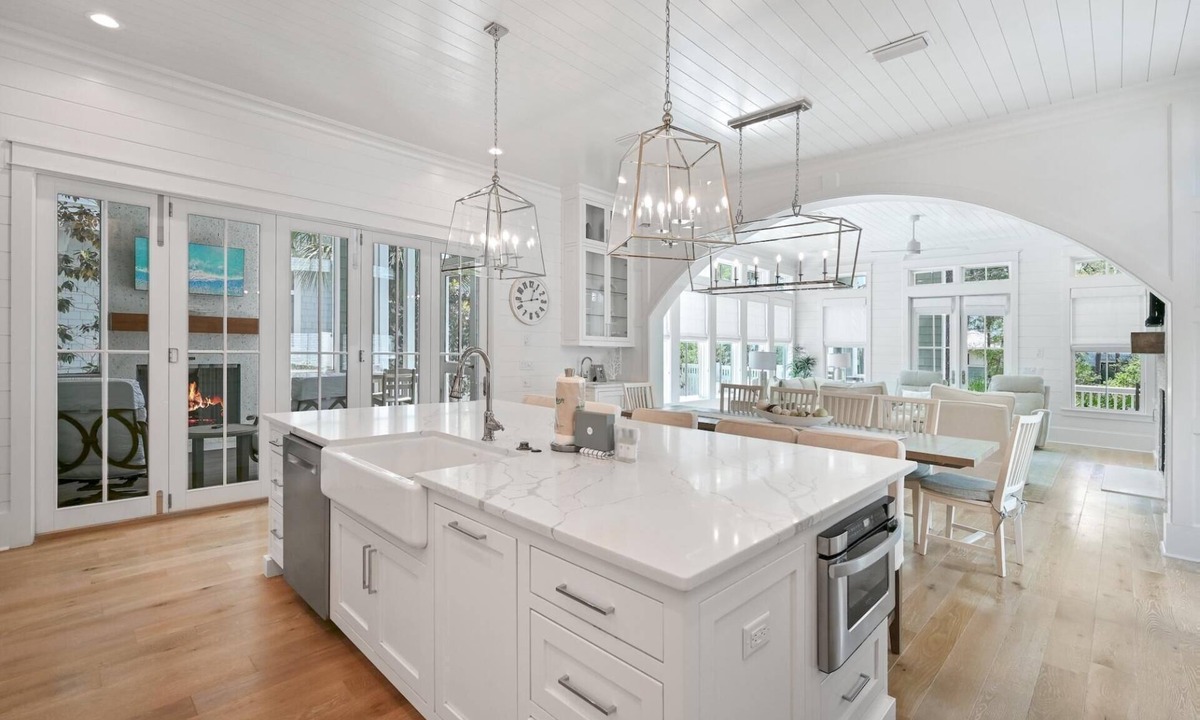 WaterSound Beach House | Luxury Coastal Escape Steps from Beach with Pool, Golf Cart and Rooftop Tower