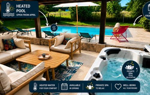 Saint-Philbert-des-Champs House | Maison de maître normande, SPA, Piscine Privée Chauffée, à 25' de la mer, Deauville, Honfleur, calme absolu, idéale pour vos vacances entre amis ou en famille