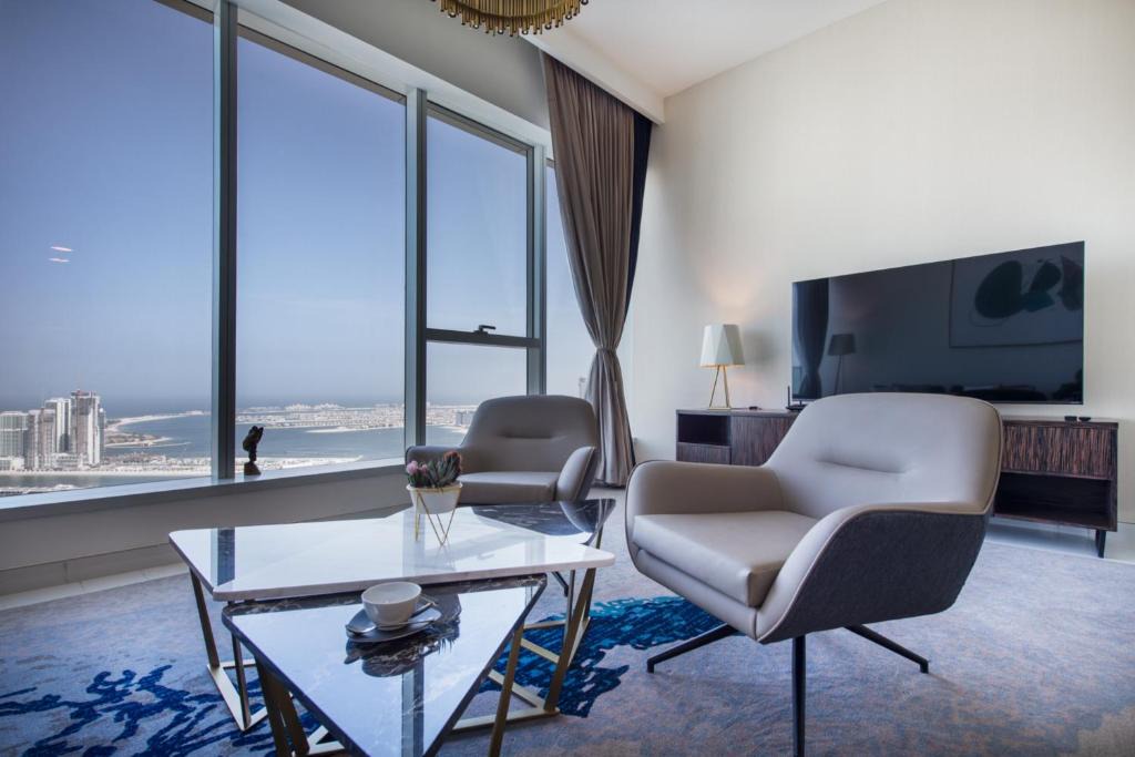 Dubai Media City Apartment | Maison Privee - Chic Coastal Escape with Open Sea Vws on Palm Entry
