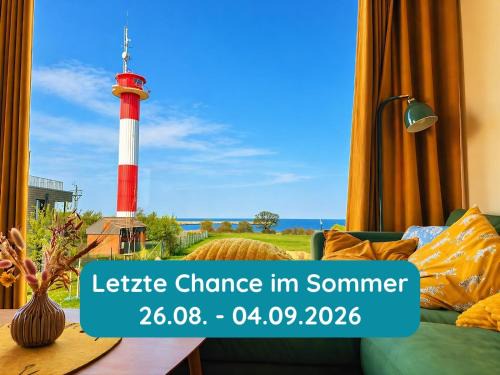 Marienleuchte Apartment | Meerglück am Beltblick Fehmarn - FeWo mit Sauna, Blick auf Ostsee und Leuchtturm, nur 150 m zum Meer