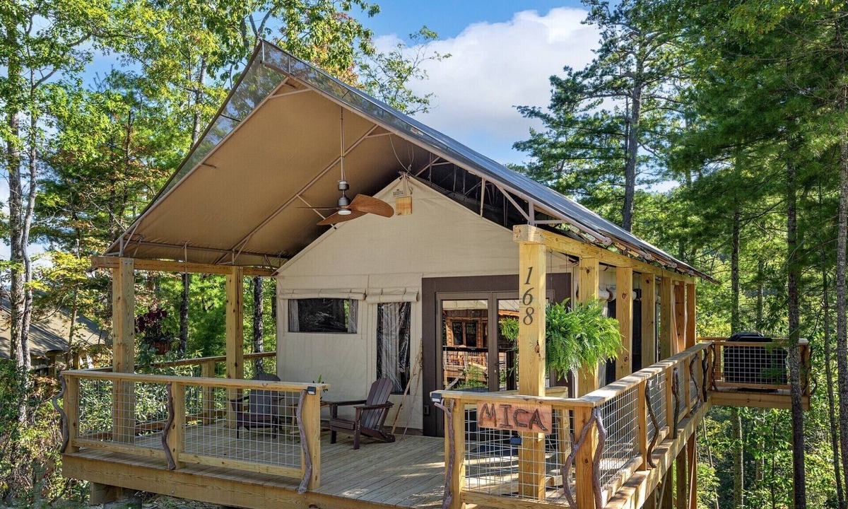 Zirconia Cabin | Mica Tree Tent with Private Waterfalls & Hiking