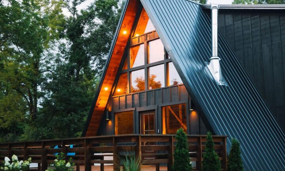 McArthur Cabin | Modern A-Frame + Barrel Sauna | Hot Tub | Kid`s Fort | Private Trails