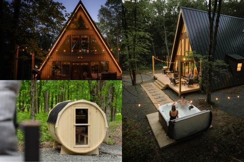 Albrightsville House | Modern A-frame in woods with Sauna, HotTub, Privacy