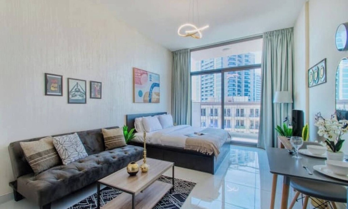 Al Barsha Apartment | Modern Balcony Studio in Arjan - Near Miracle Garden & Mall of the Emirates