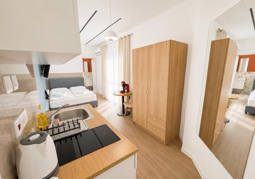 Limassol Apartment | Modern Studio 8 Balcony Kitchenette Bathroom