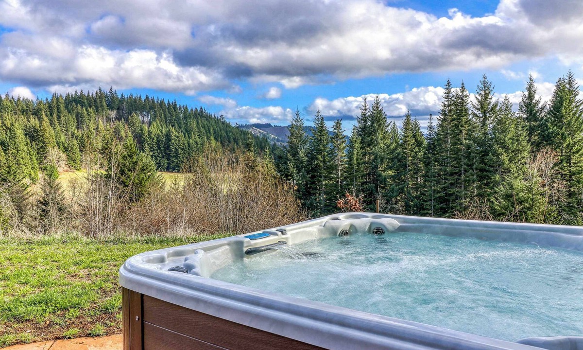 White Salmon House | Mountain cabin on 5 acres with private hot tub & Mt Hood views