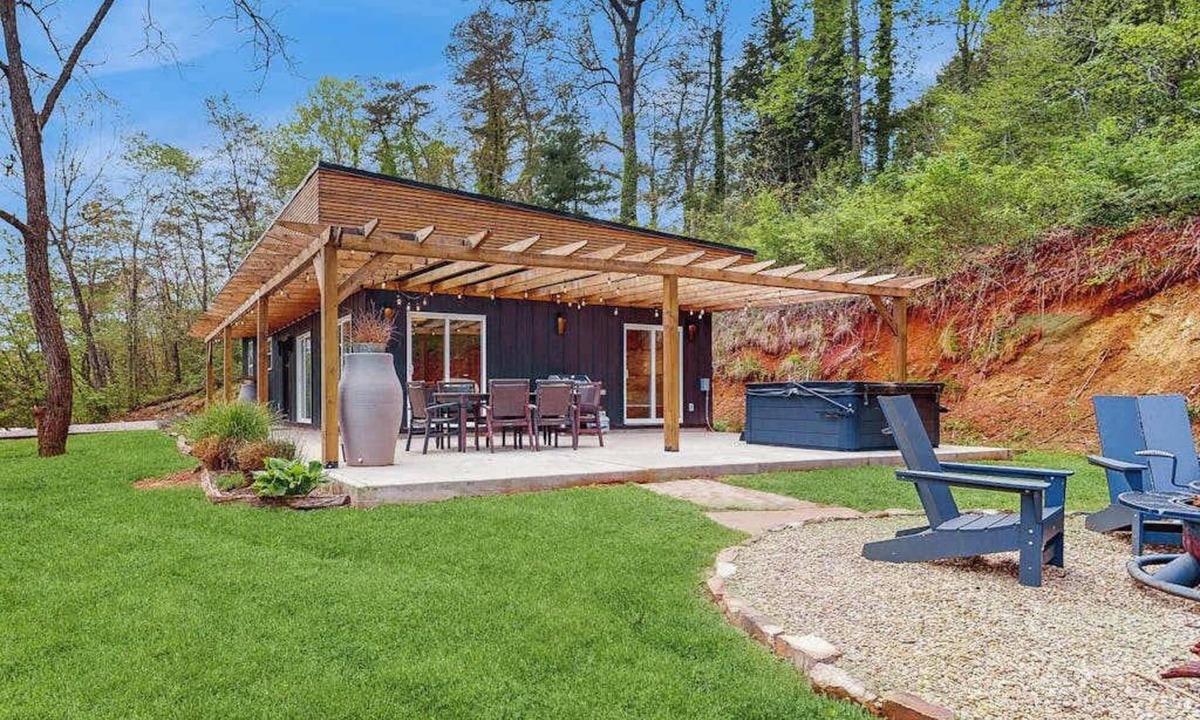 Webster House | Mountain view home with a large patio and private hot tub | fire-pit | gas grill