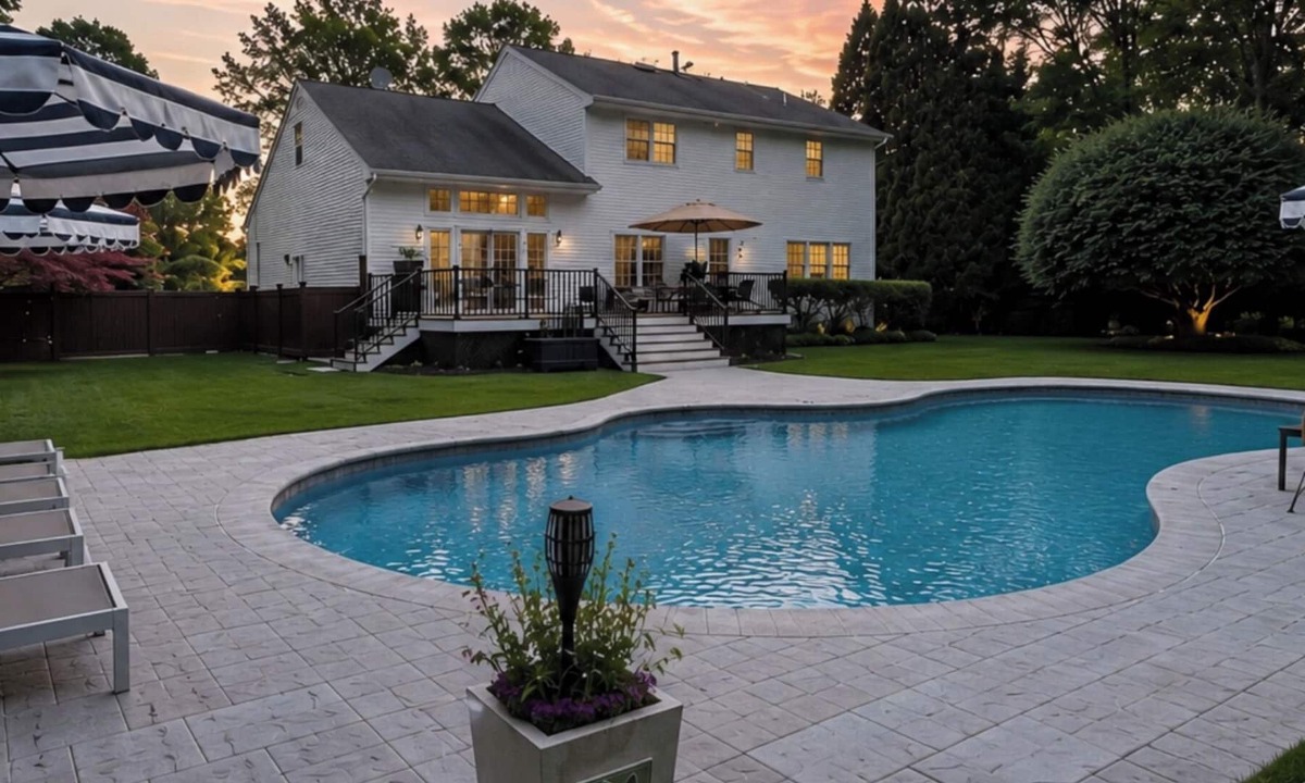 Westhampton House | NEW DECK! Private 1 Acre Family Friendly Home - Heated Pool, Home Office & Gym