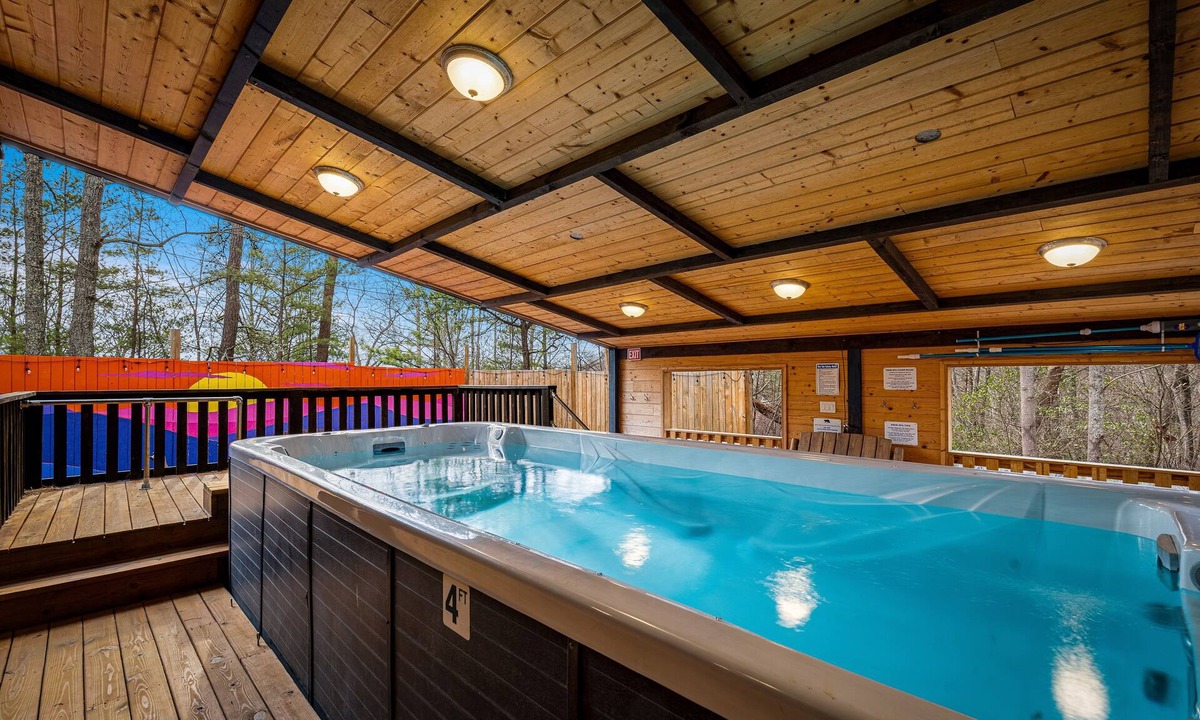 Gatlinburg Cabin | New Listing! 18ft Swim Spa, Huge Game Rm, Central Location!