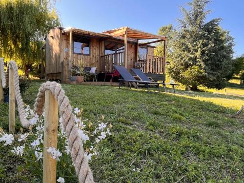 Druillat House | O'BARA Lodge - Tiny House - Jardin et climatisation