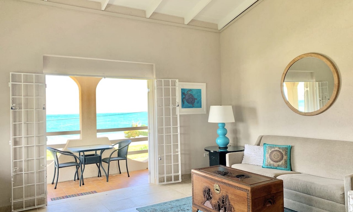 Oistins Apartment | Ocean facing spacious One Bedroom Apt two minutes walk to the beach