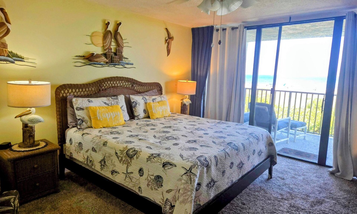 Port Canaveral Condo | OCEAN FRONT Classy, Beachy Double Balcony Condo #306 at Cape Winds Resort