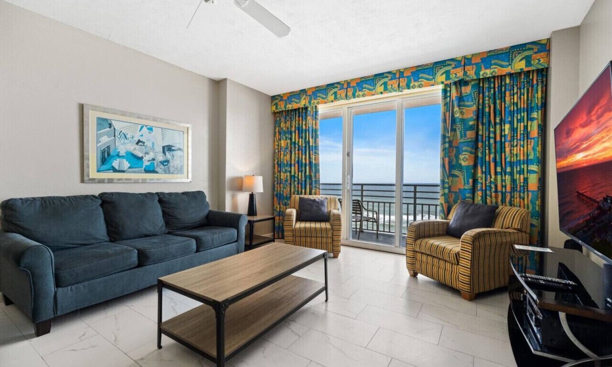 Daytona Beach Condo | Oceanfront Bliss: 11th Floor 2 BR Retreat with Direct Ocean Front Balcony at The Wyndham Ocean Walk Resort