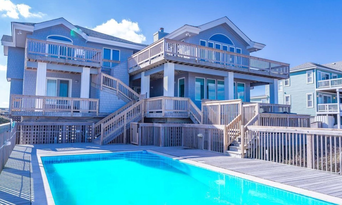 Ocean Hill House | Oceanfront Estate, Corolla, 7 Bedrooms, Heated Pool, Hot tub with oceanview, Lighthouse views