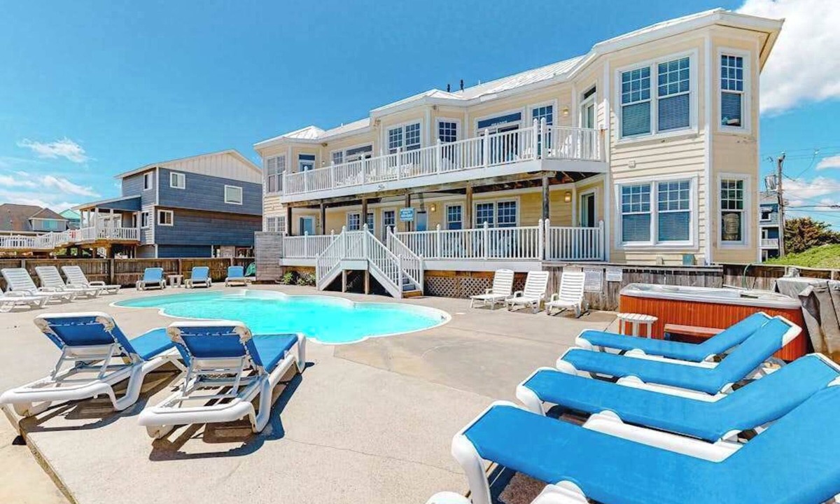 Sandbridge House | Oceanfront home with private pool, hot tub, amazing views, media room, game room