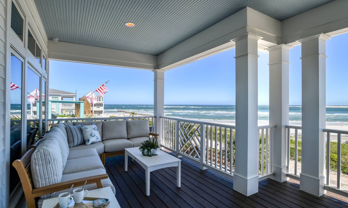 Vilano Beach House | Oceanfront! Luxury Home, Waterfront to Ocean and Inlet, Brand New, Custom, Gourmet Kitchen, Arcade!