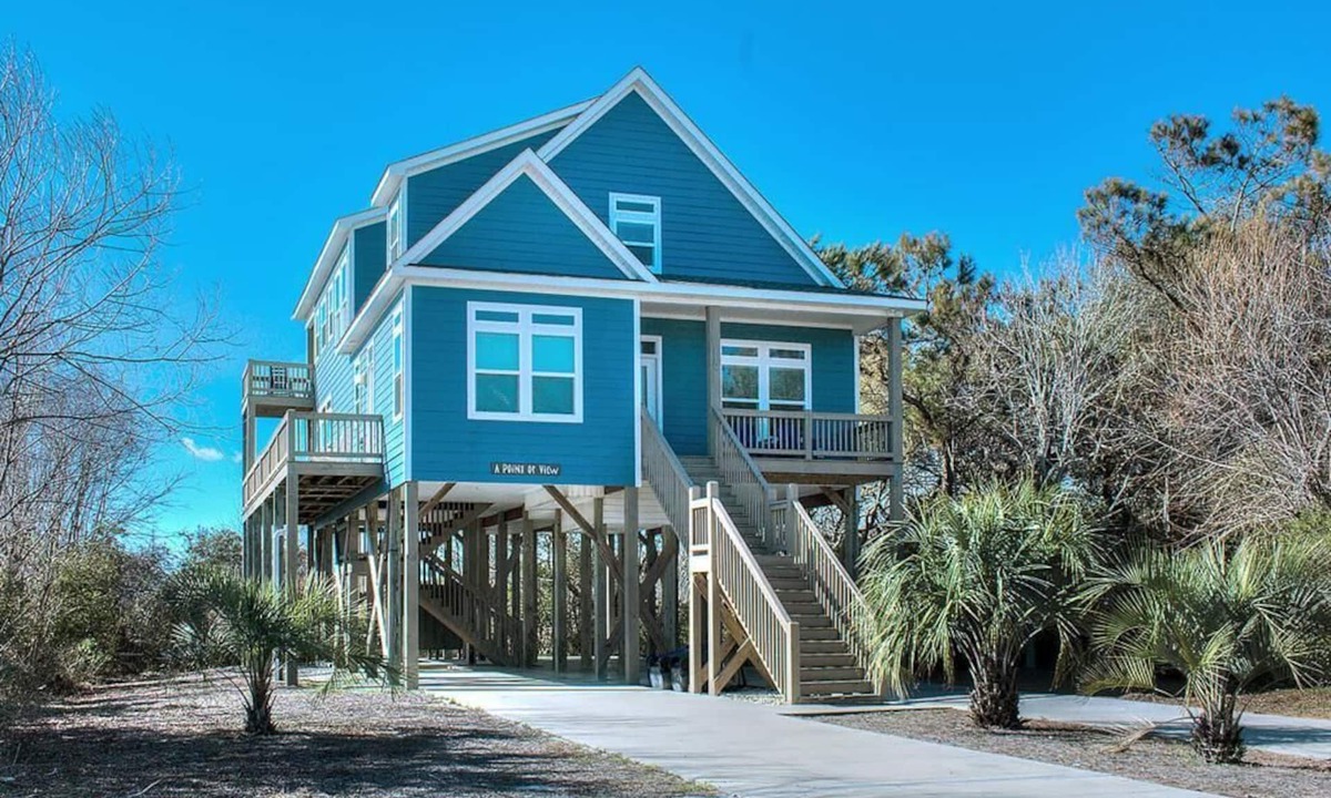 Yaupon Beach House | Oceanview retreat in Oak Island with 4 bedrooms, perfect for family gatherings.