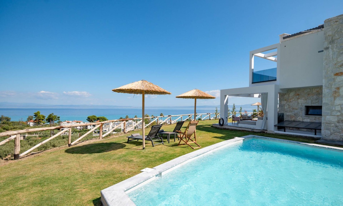 Pallini Villa | Olive Grove Panorama 6 – Sea Views, Pool, WiFi, Aircon