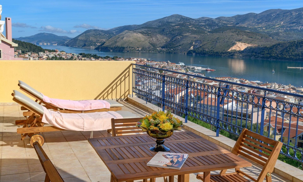 Argostoli Town Apartment | Panoramic Sea Views. Private terrace. Walking distance to center and beaches.