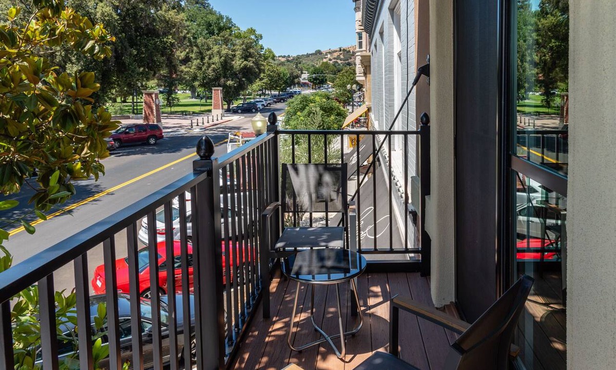 Paso Robles Condo | Paso Park Suite 204-Balcony Overlooking Town Square in Downtown Paso Robles!
