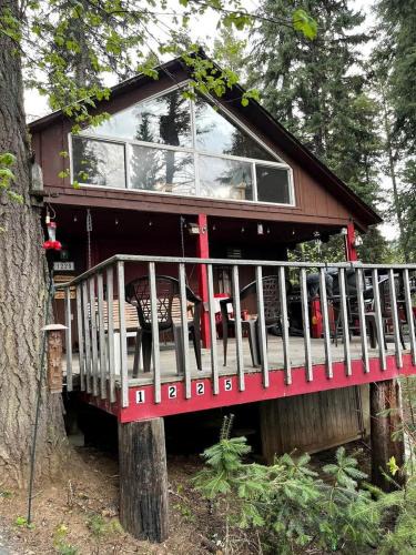 Cascade House | Peaceful Creekside Cabin with Fire Pit & Scenic Deck in Cascade, Idaho